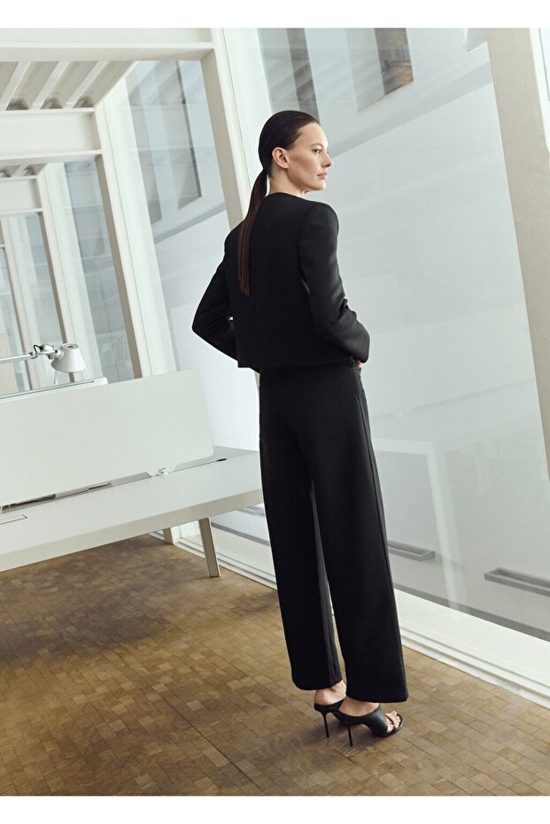 Crop blazer ceket - 4