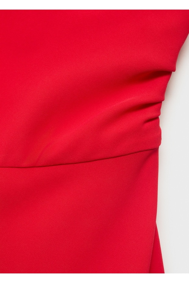 Asimetrik midi elbise - 5