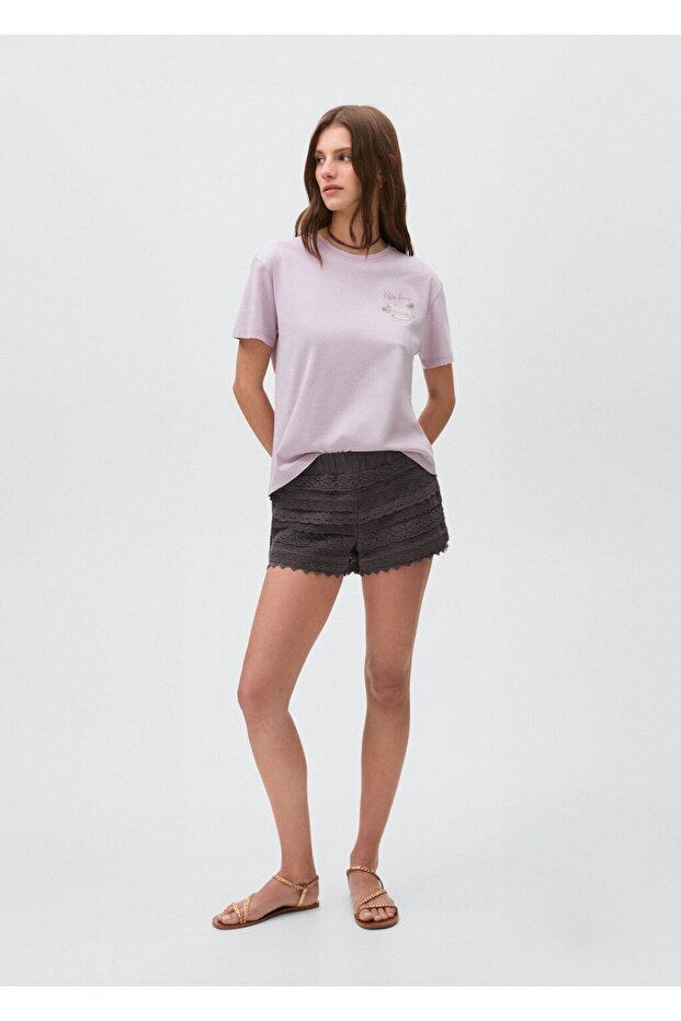 Kroşe volanlı şort - 2