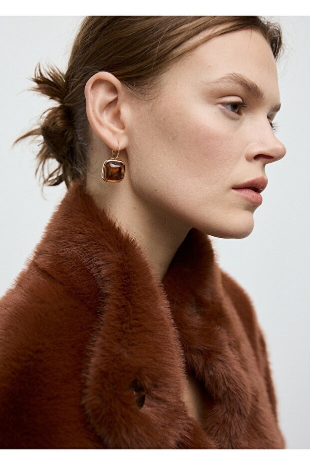 Kare reçine küpe - 2