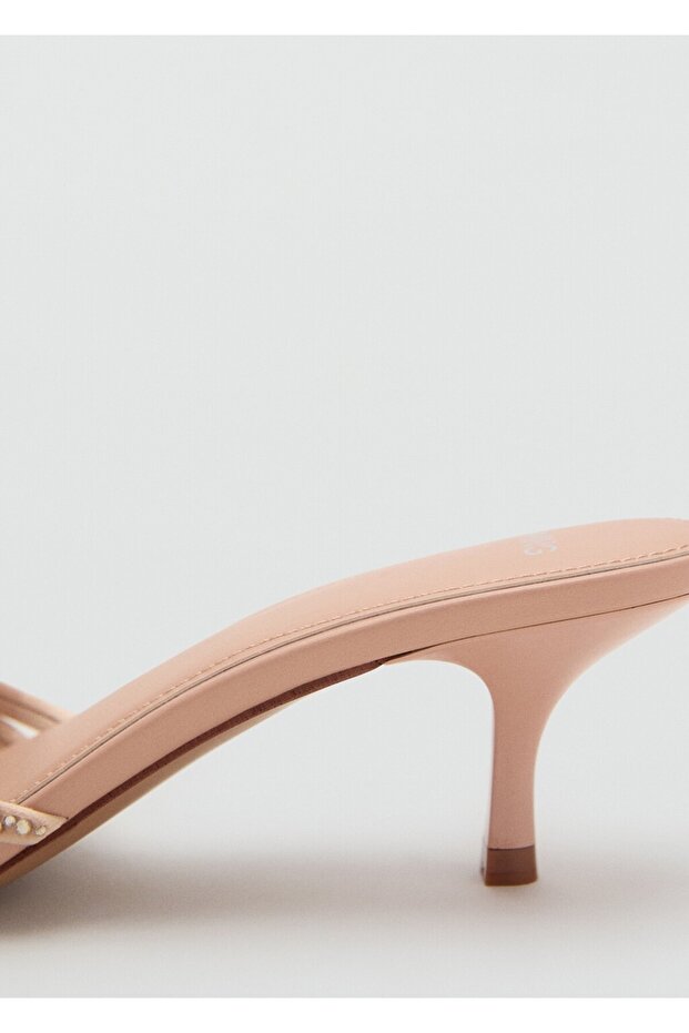 Strass taşlı kitten topuklu sandalet - 5