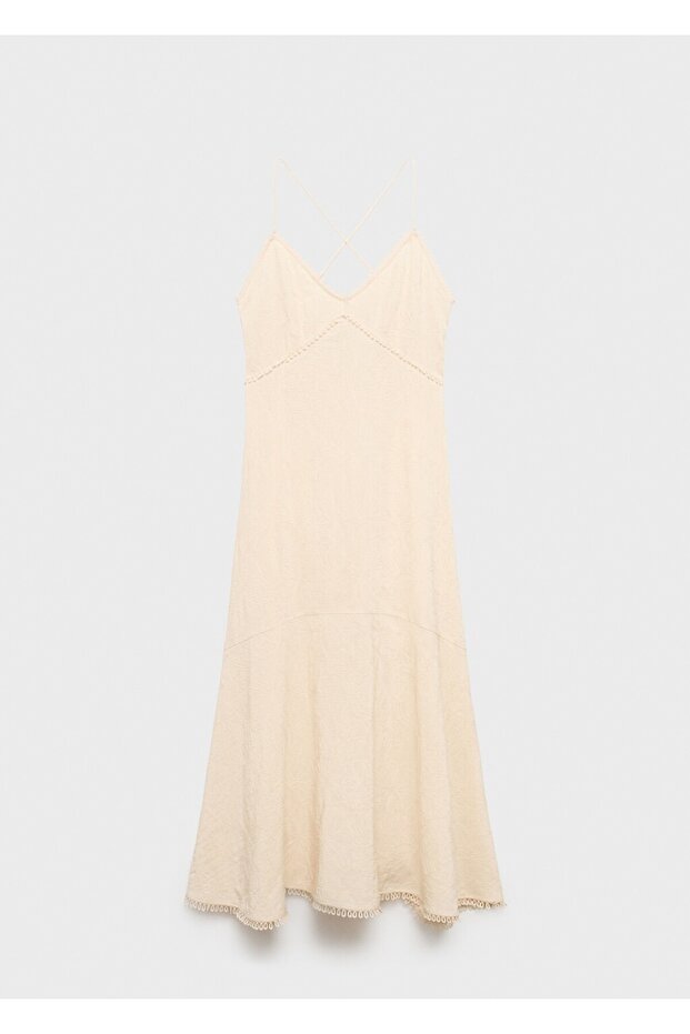 İşlemeli midi boy elbise - 3