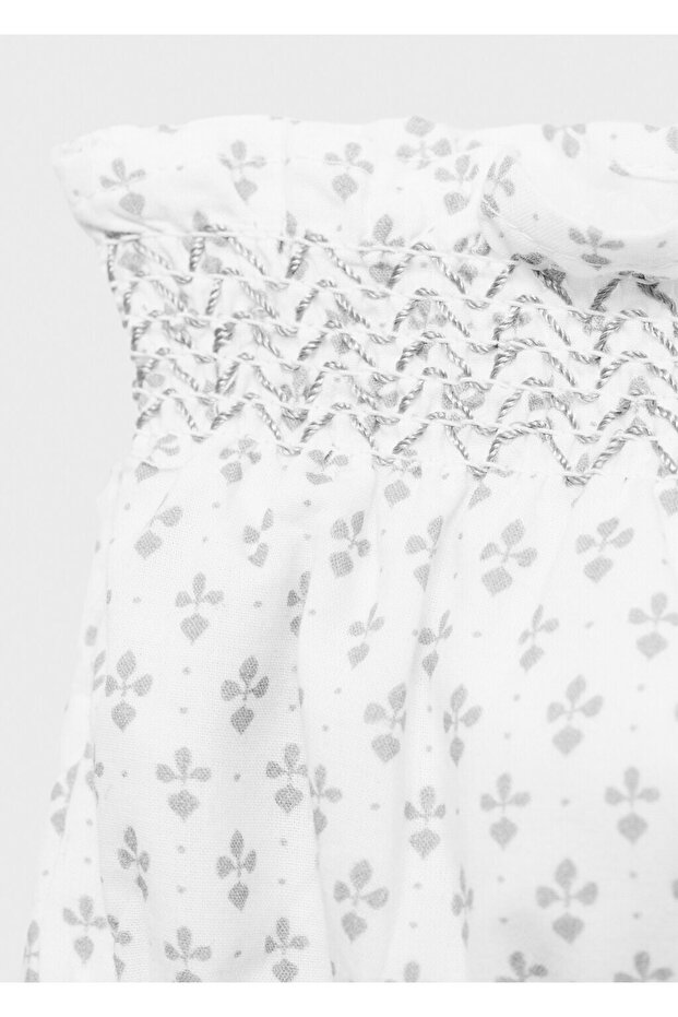 Desenli pamuklu şort - 4