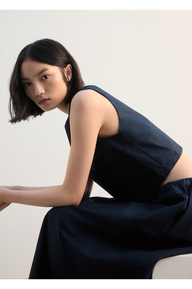 Düğmeli kısa bluz - 6