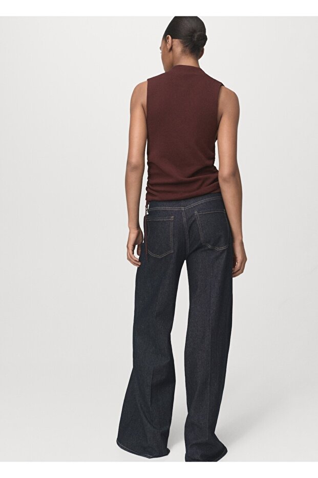 Büzgülü triko bluz - 4