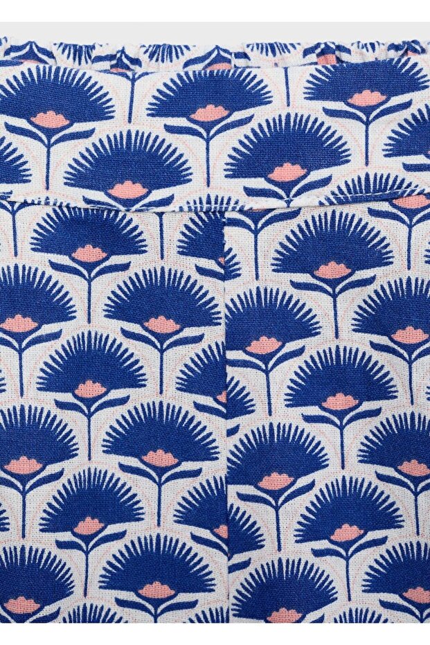 Desenli keten şort - 5