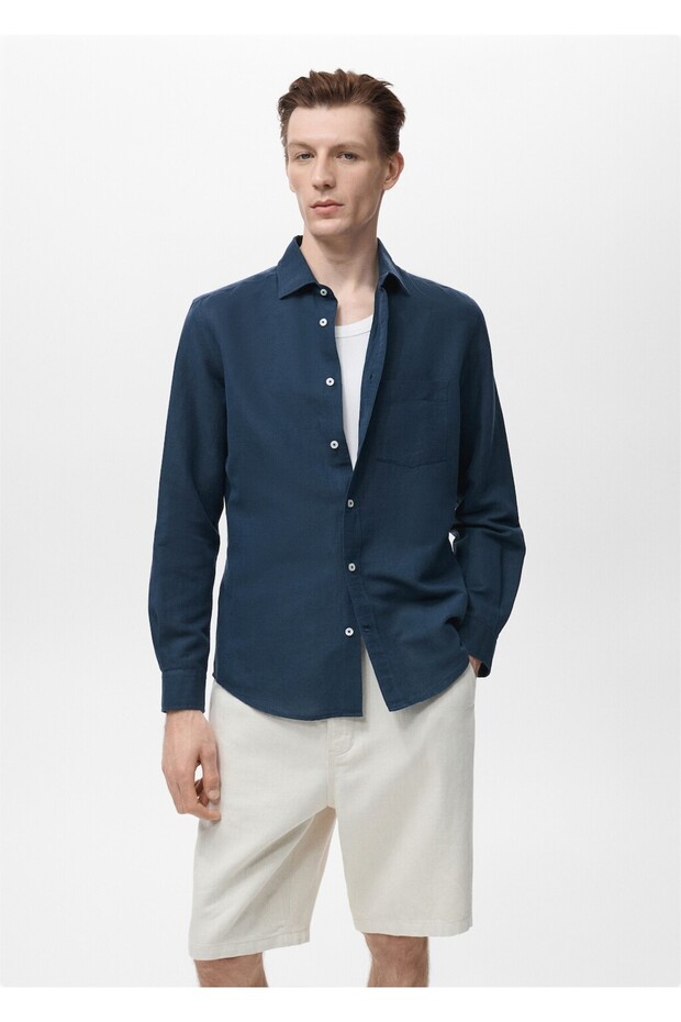 Cepli keten gömlek - 1