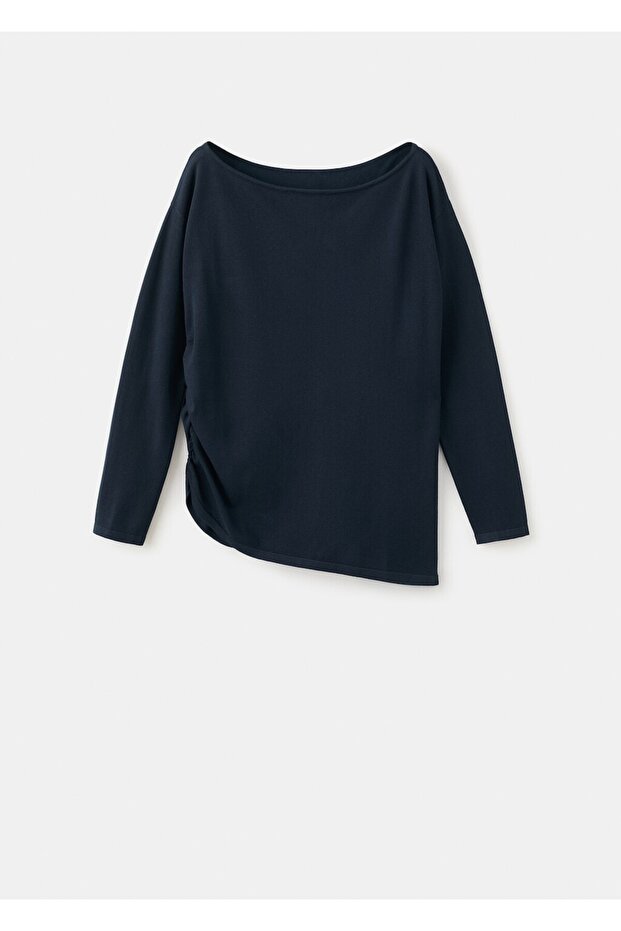 Kayık yaka örgü kazak - 3