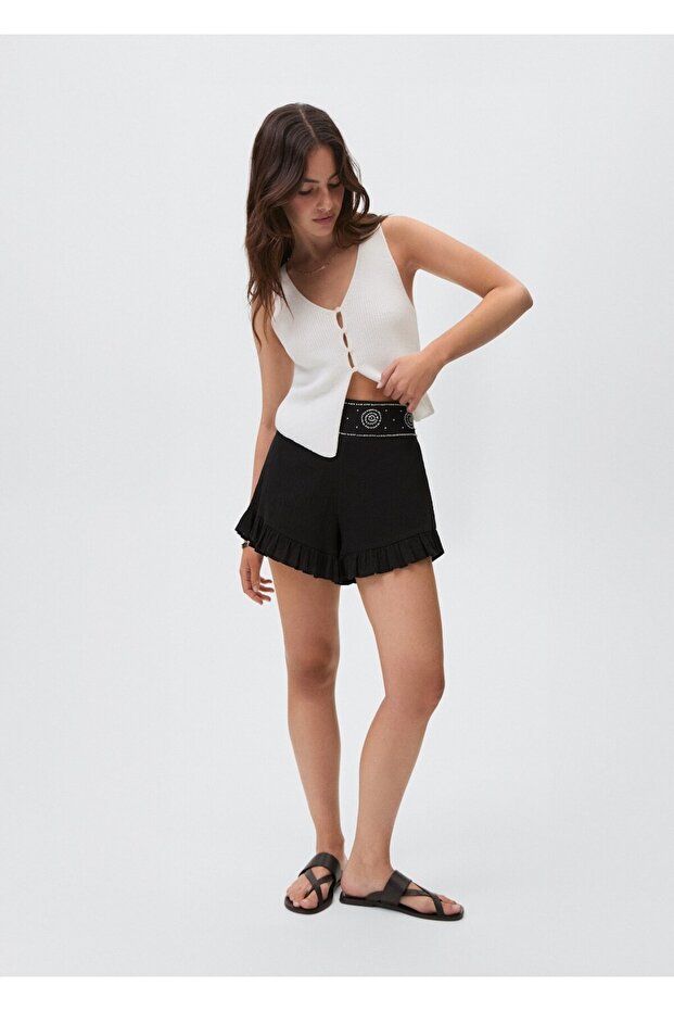 Boncuk işlemeli Şort - 2