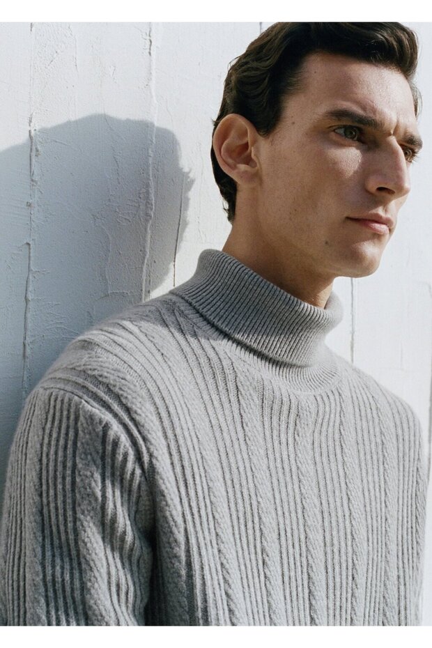 Kalıplı boğazlı kazak - 8