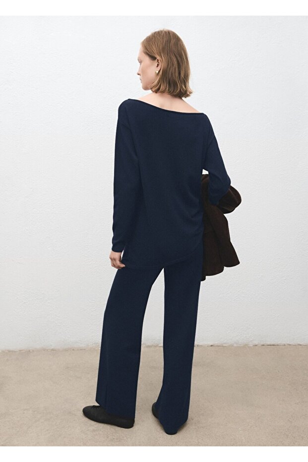 Pamuklu keten triko pantolon - 4