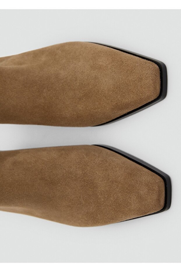 Topuklu süet yarım bot - 4
