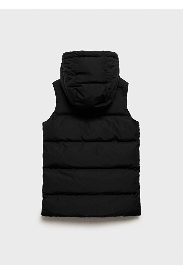 Kapüşonlu kapitone yelek - 2