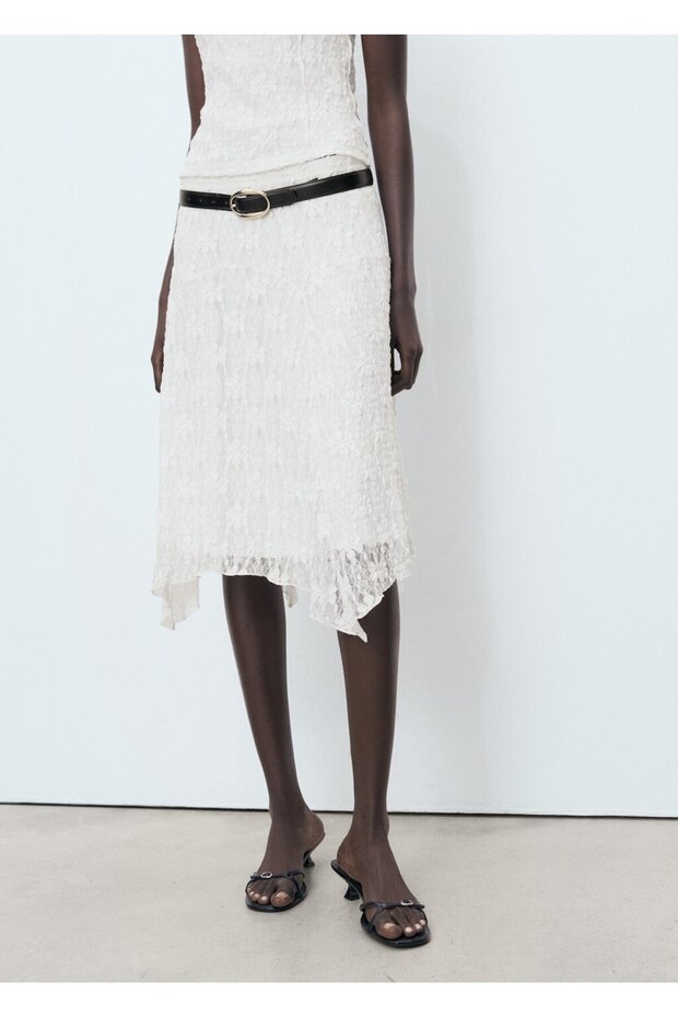 Dantelli midi etek - 1