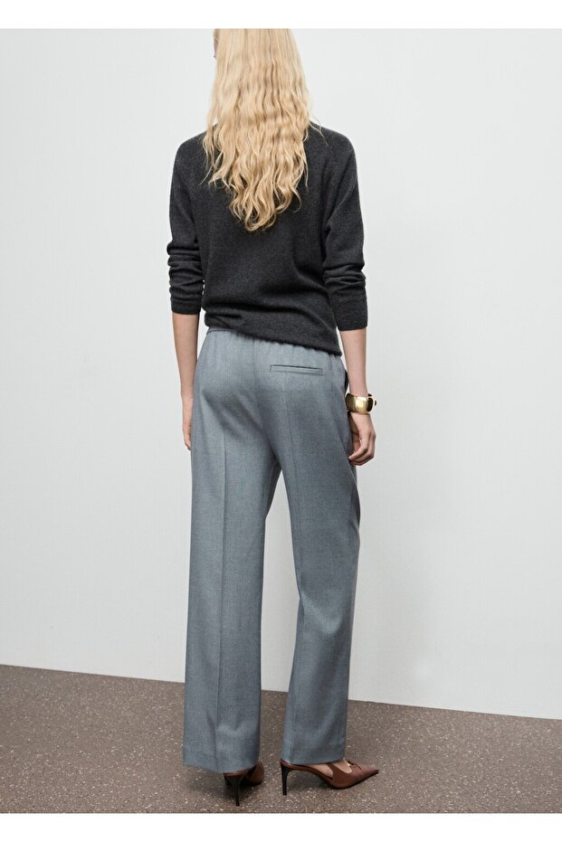 Elastik belli wideleg pantolon - 4