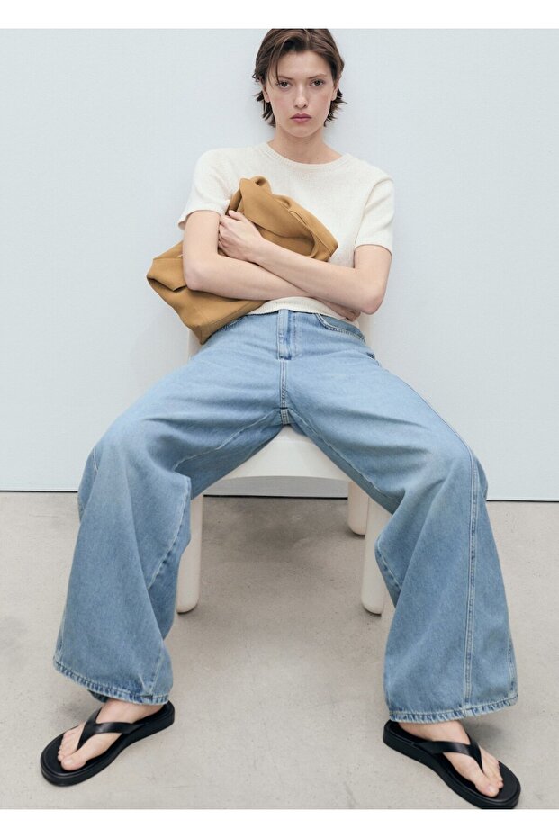 Wideleg orta bel jean - 7