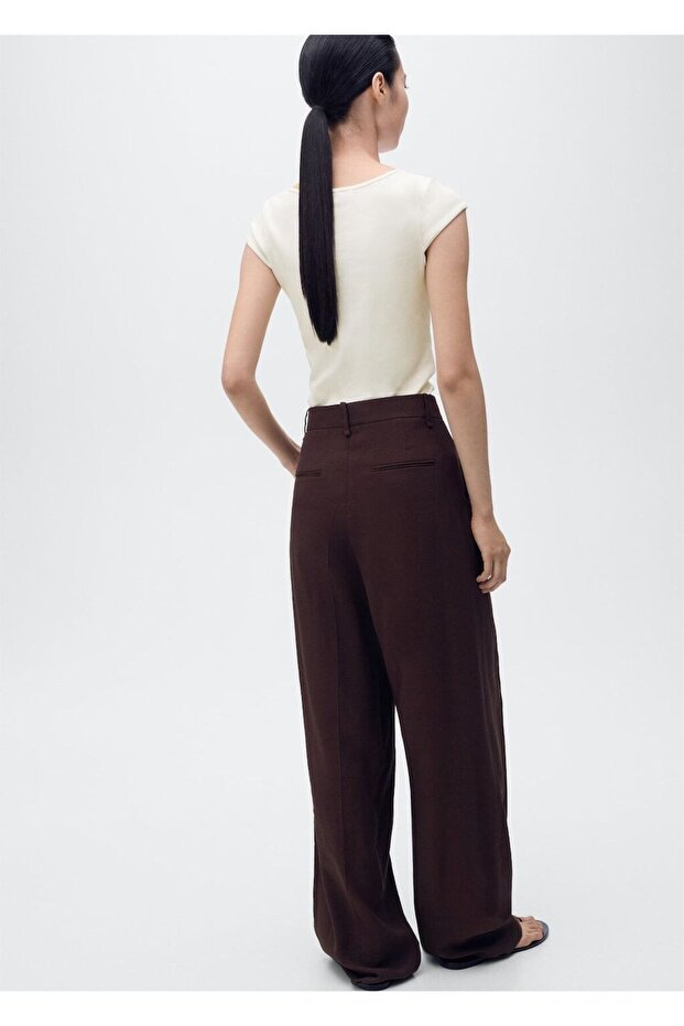 Pamuklu dekolte yaka tişört - 4