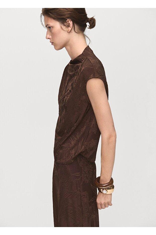 Jakar çiçek desenli bluz - 1