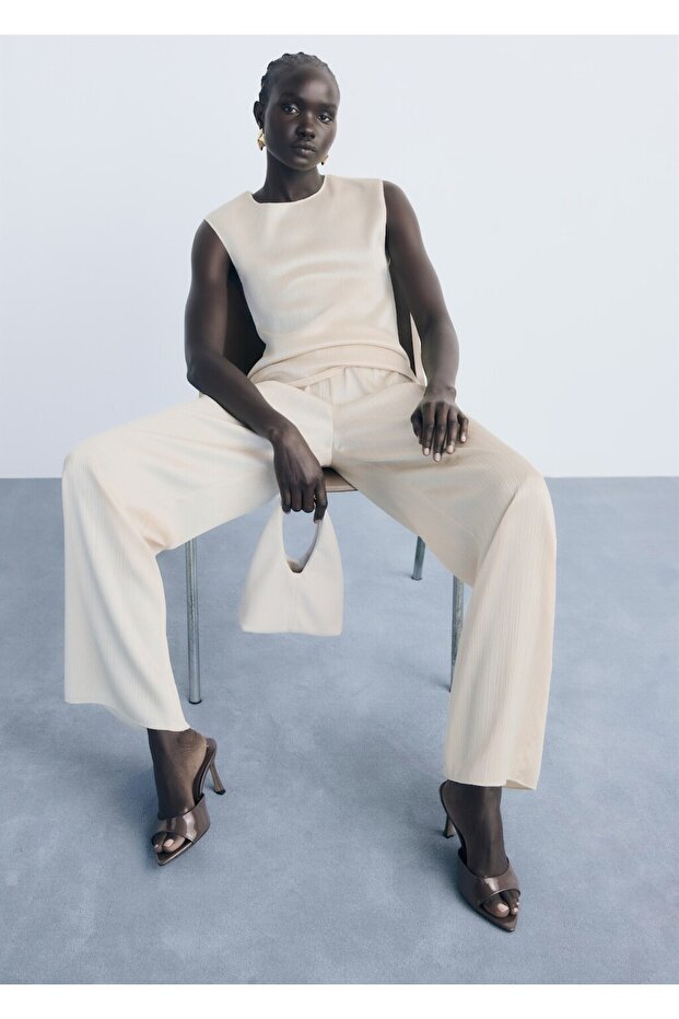 Pileli triko bluz - 6