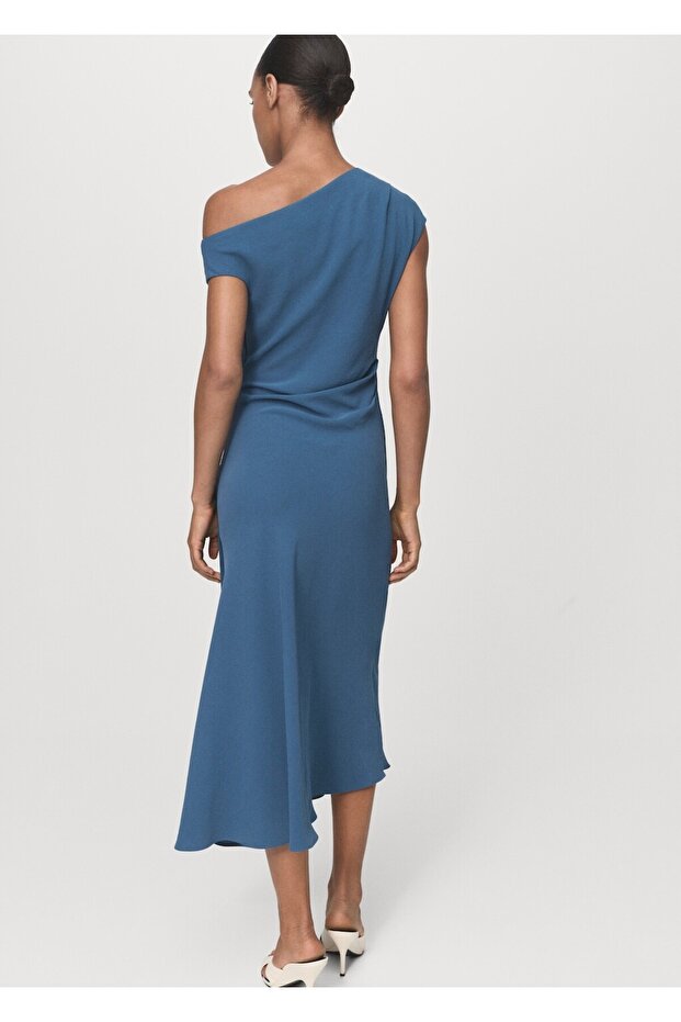 Asimetrik midi elbise - 4