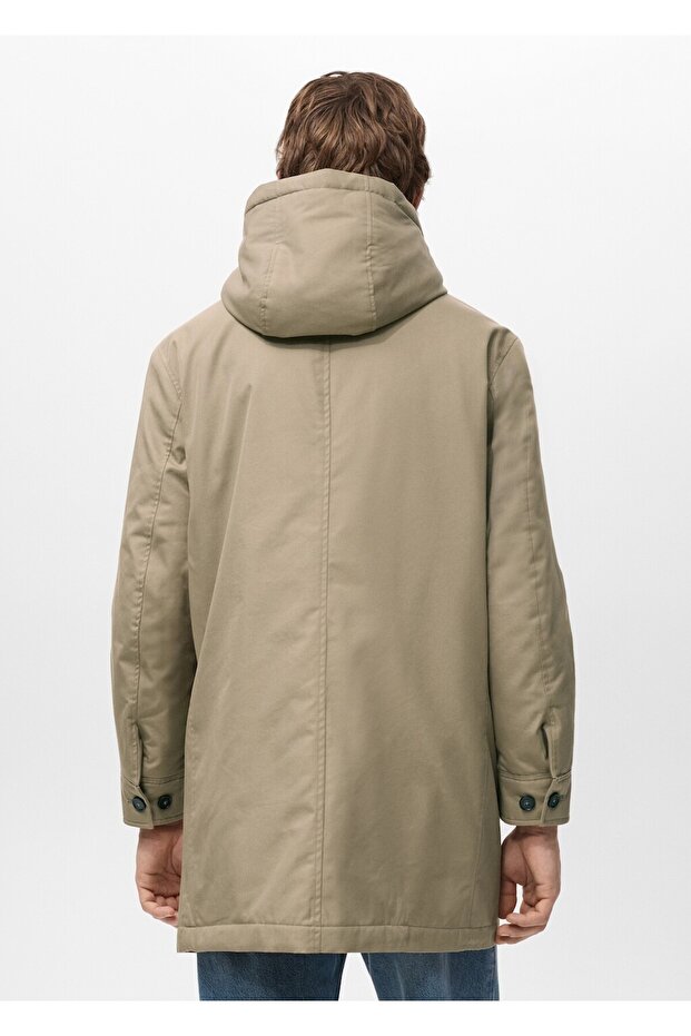 Su itici kapüşonlu kapitone parka - 4