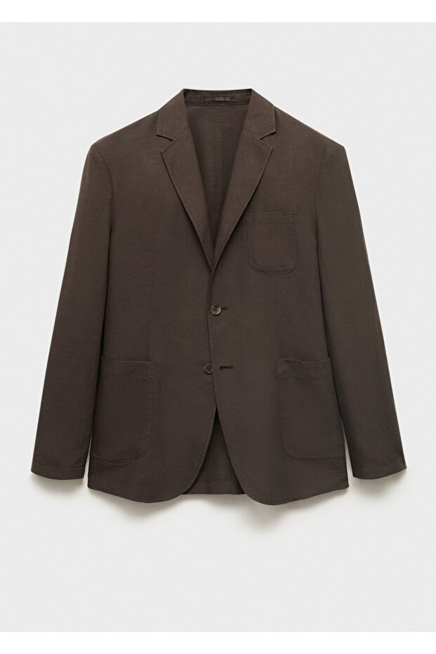 Slim fit keten blazer ceket - 3