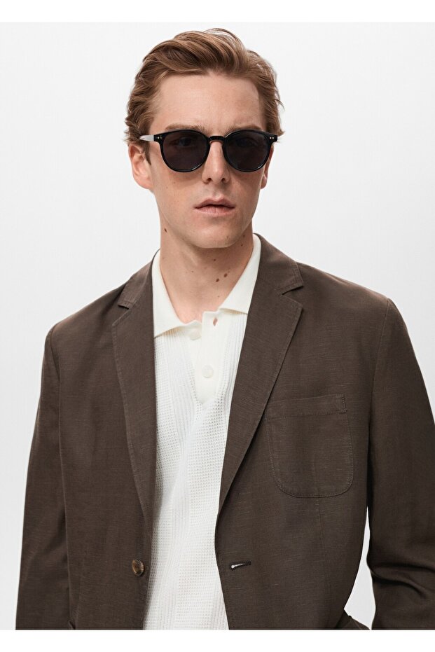 Slim fit keten blazer ceket - 6