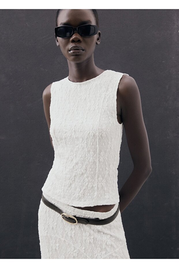 Dantelli midi etek - 6