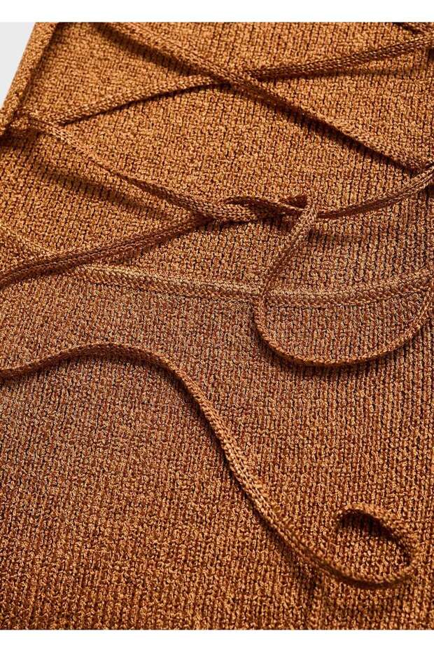 Sırtı çapraz lureks elbise - 5