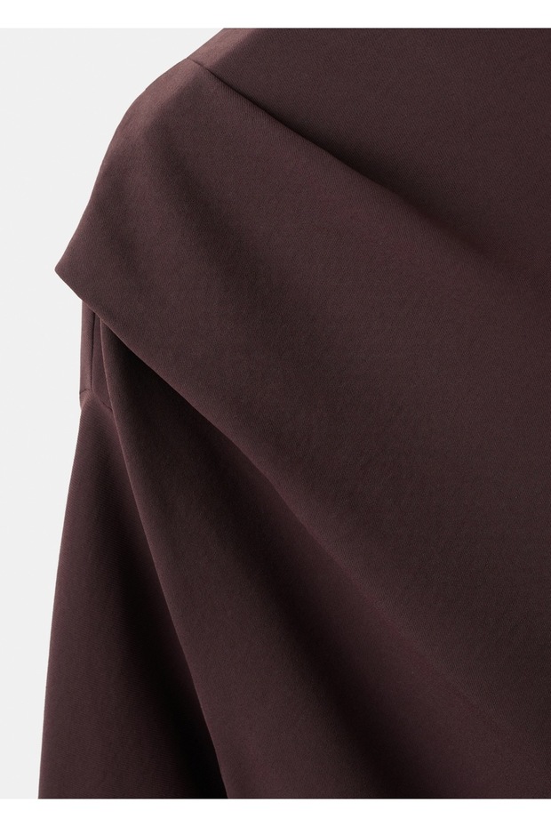 Asimetrik yaka bluz - 8