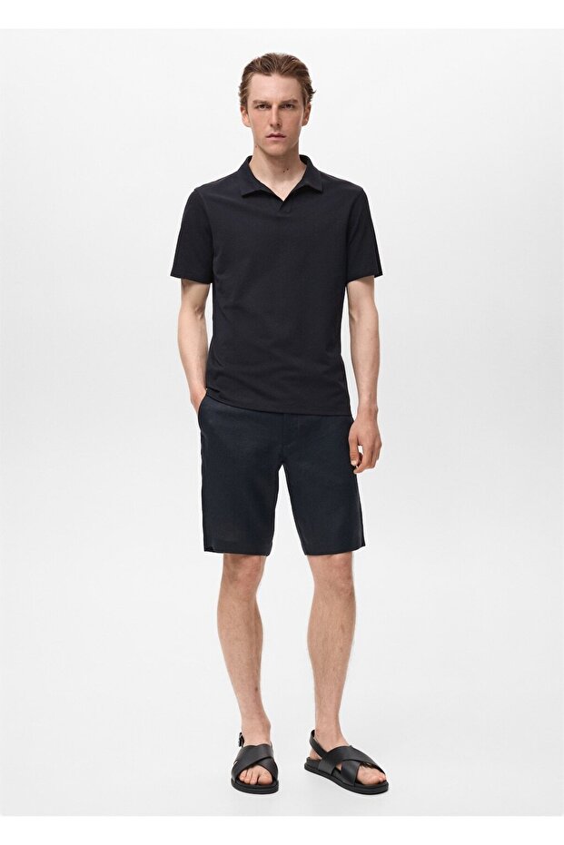 Pamuklu pike polo gömlek - 2