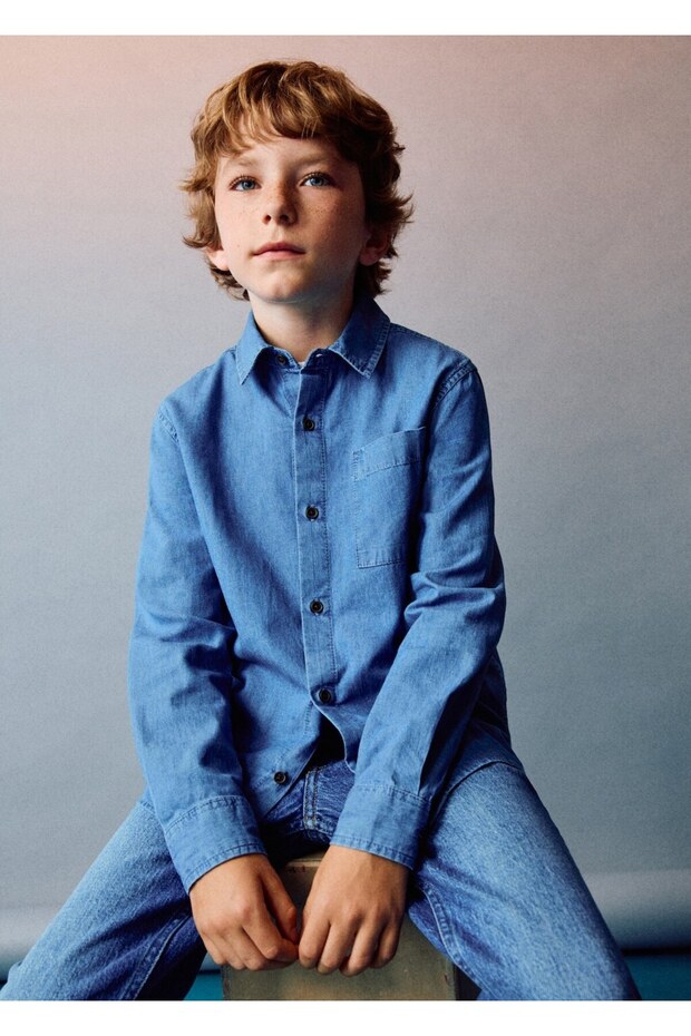 Pamuklu denim gömlek - 3