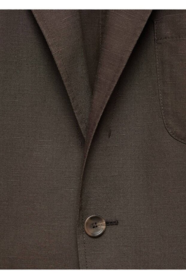 Slim fit keten blazer ceket - 8