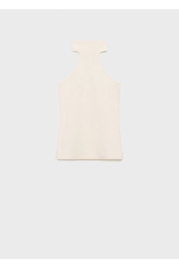 Halter yakalı örgü bluz - 3