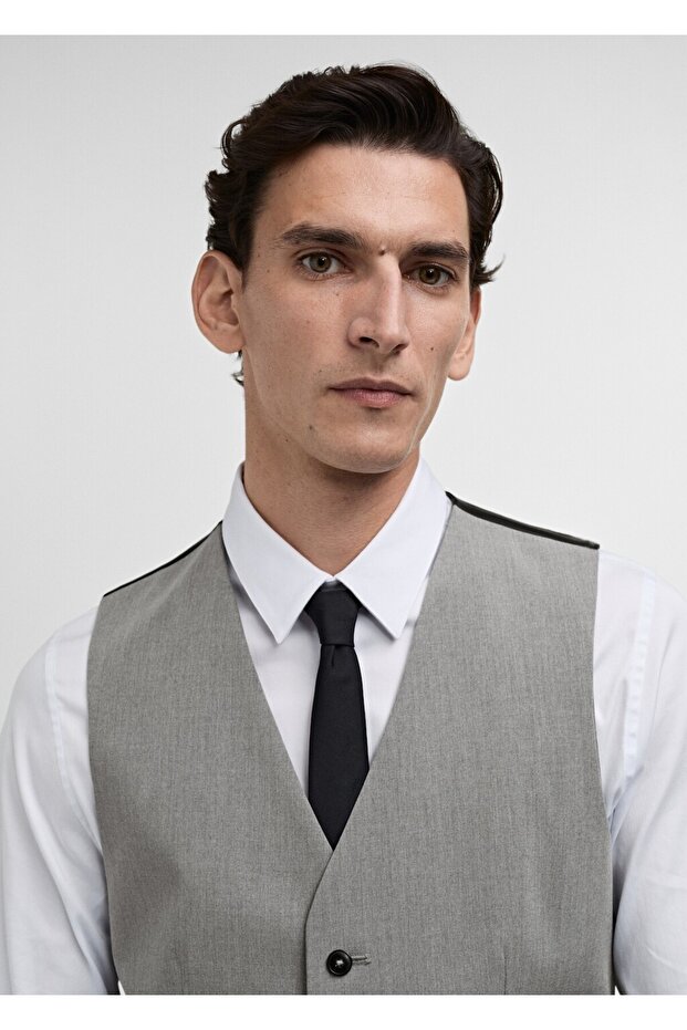 Paris super slim fit kumaş yelek - 6
