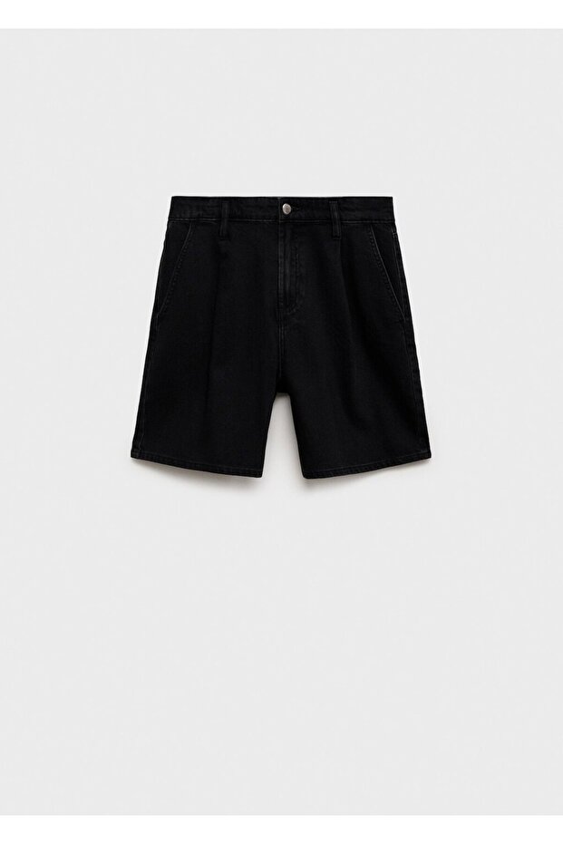 Pilili denim bermuda şort - 3