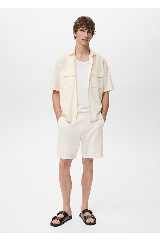 Kalıplı triko bermuda şort - 2