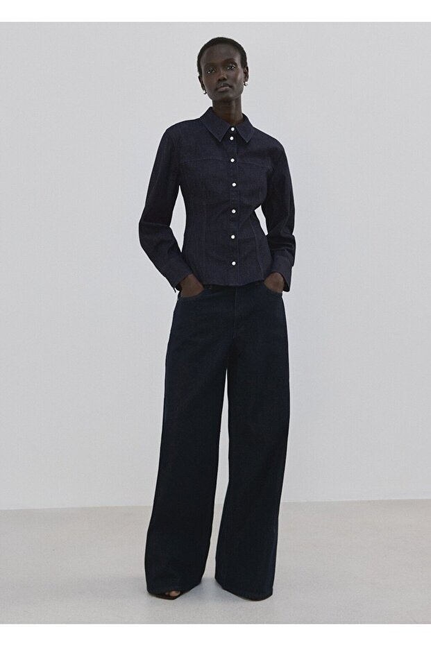 Dikişli kot gömlek - 2