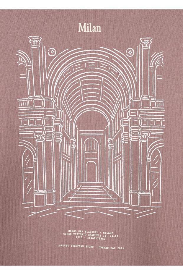 Desenli pamuklu sweatshirt - 5