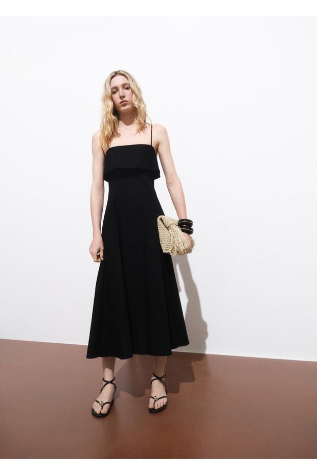 Evaze pamuklu elbise - 2