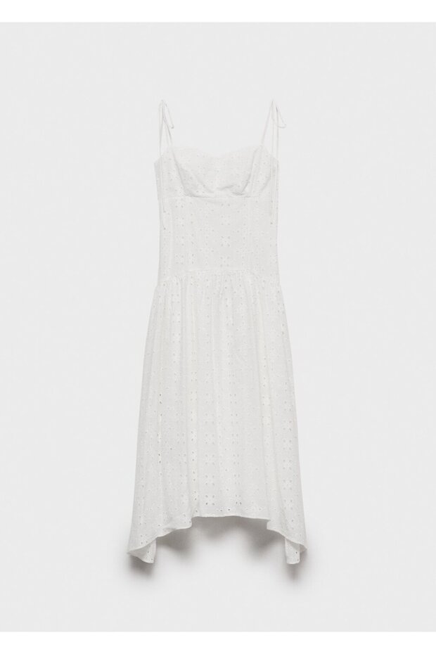 Die cut detaylı midi elbise - 3