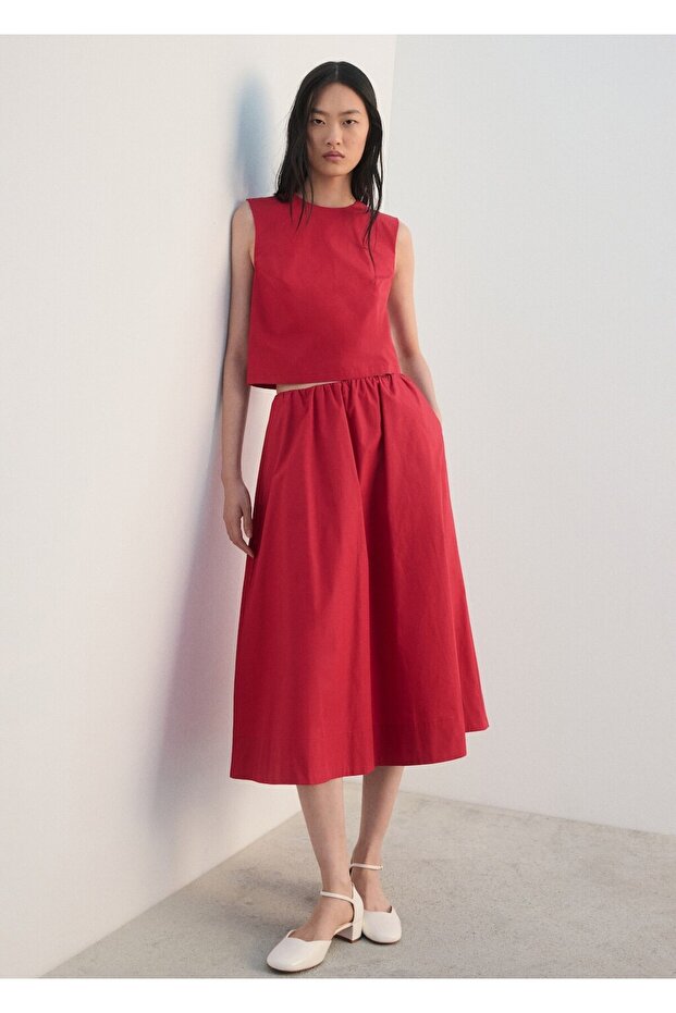 Düğmeli kısa bluz - 2