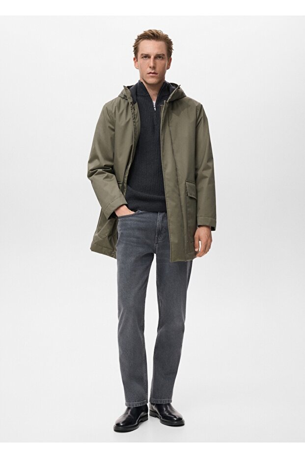 Su itici kapüşonlu kapitone parka - 2