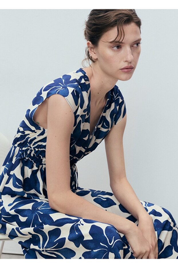 Desenli uzun elbise - 7