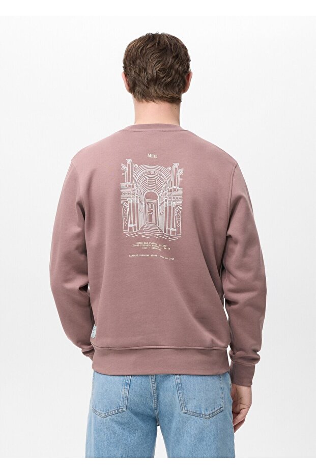 Desenli pamuklu sweatshirt - 4