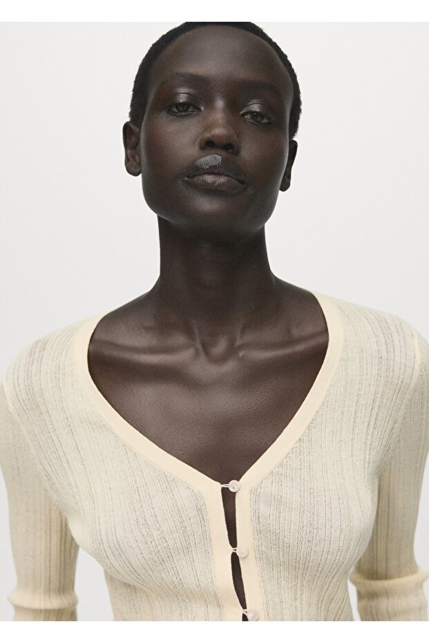 Kontrast biyeli hırka - 8