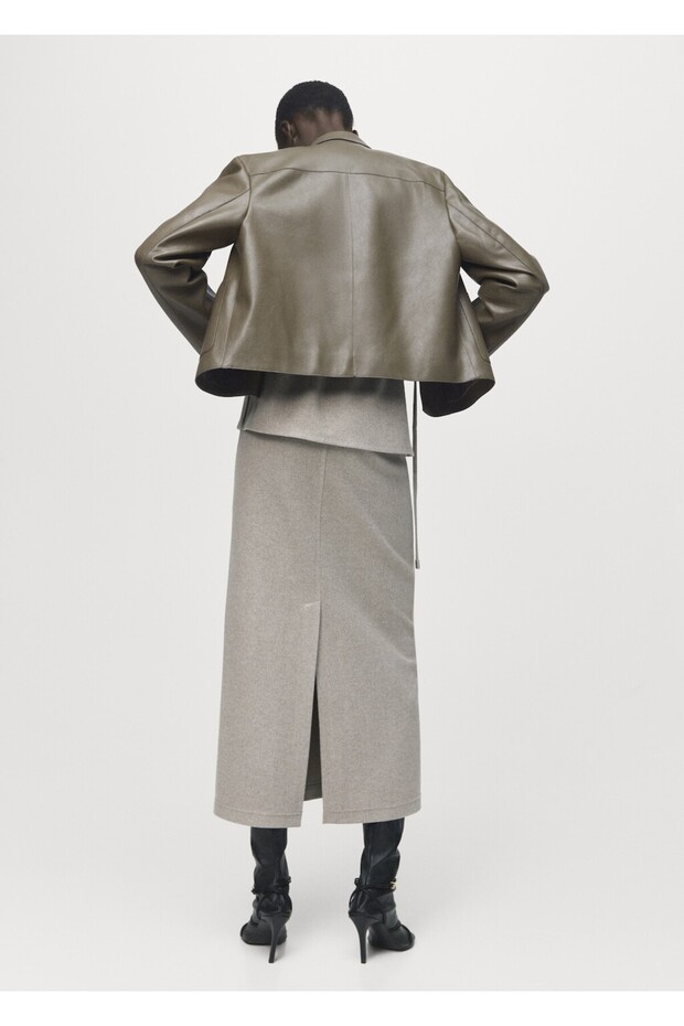 Bel kısmı elastik uzun etek - 4