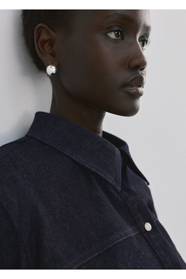 Dikişli kot gömlek - 6