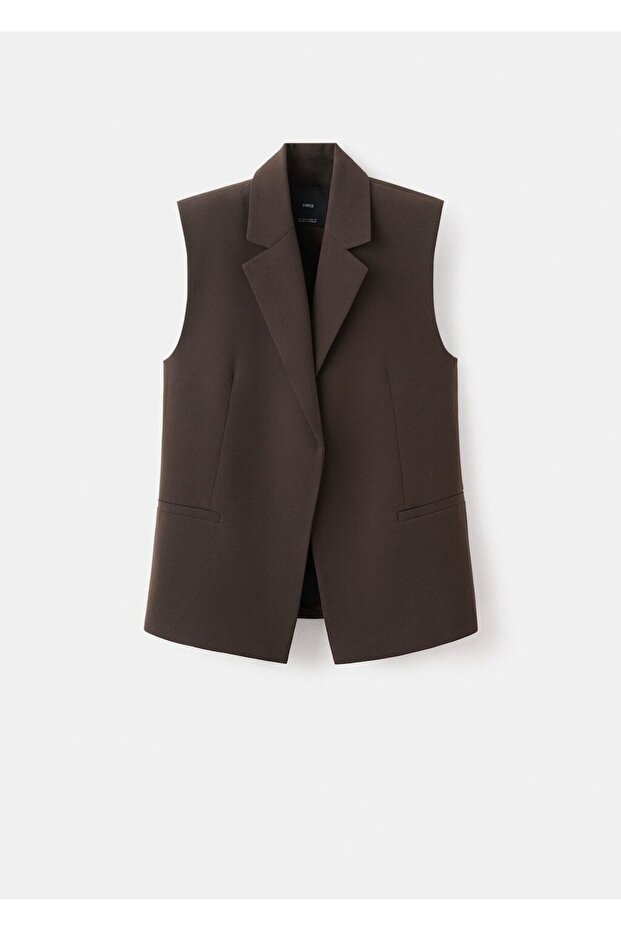 Klapalı kumaş yelek - 3