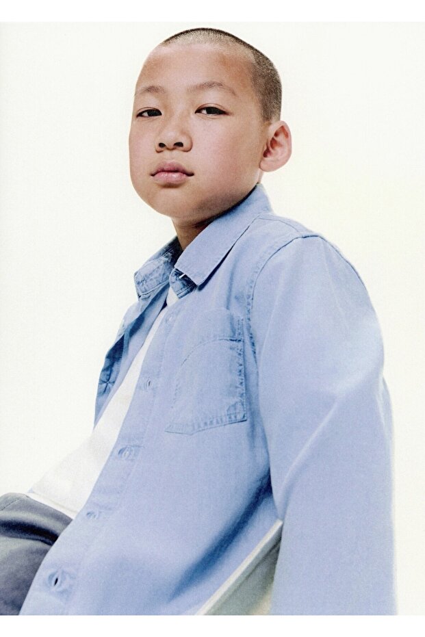 Pamuklu denim gömlek - 6